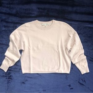 NAKED CASHMERE lauren crew pullover top sweater cotton cashmere sandy XS